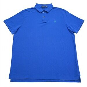 Polo Ralph Lauren Shirt Mens XL Blue Classic Fit Short Sleeve Pique Pony Logo